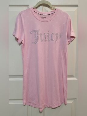 NEW Juicy Couture Light Pink Rhinestone Logo Sleep Shirt